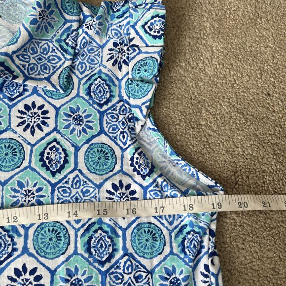 IBKUL Dress Large UPF Blue Cap Pleat Sleeve Tennis Golf Preppy Pickleball Cool - Picture 6 of 7